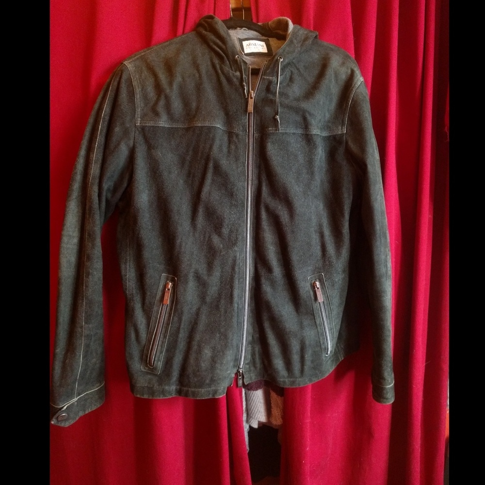 Men's Armani lambskin hoodie jacket